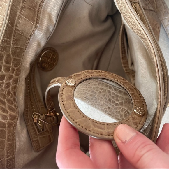 Tory Burch 797 Medium Crocodile-Embossed Satchel - Picture 11 of 14